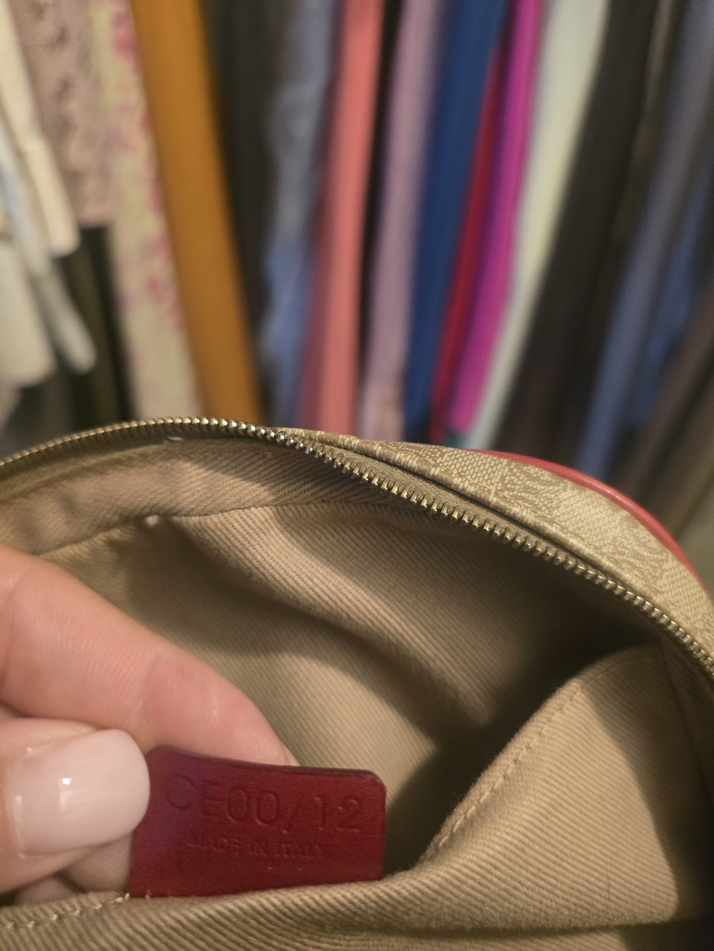 Authentic Vintage Celine Monogram Canvas with Red Leather - Picture 8 of 9